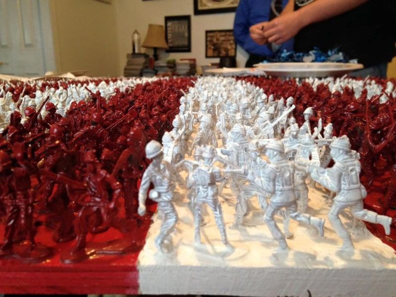 This Student Created an American Flag Out Of 4,466 Army Men Toys