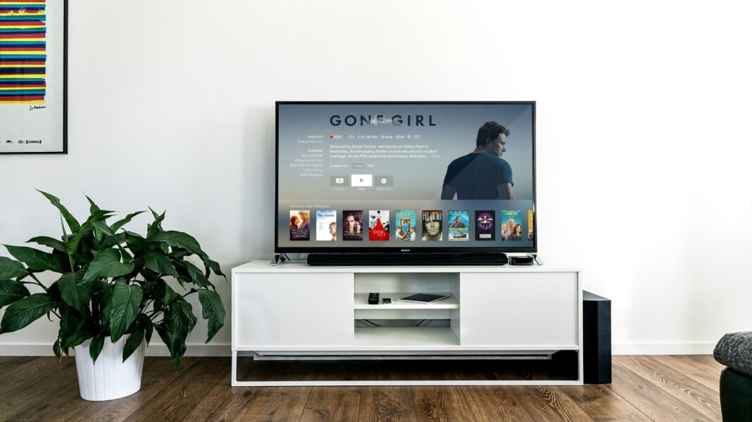 Smart television in a living room